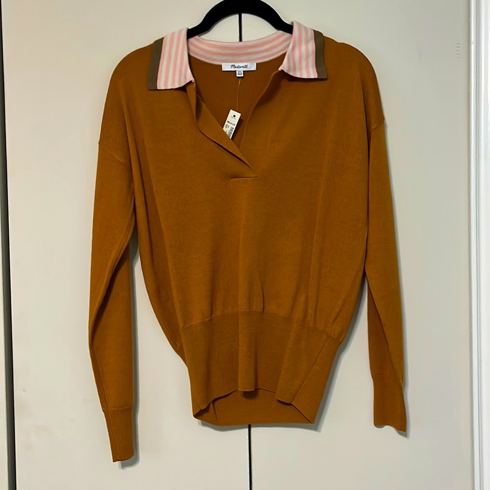NWT Madewell Johnny Collar Lightweight Sweater
